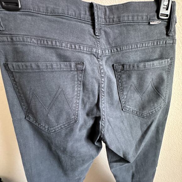 Mother The Insider Crop Step Fray Jeans Black So Far Gone 26 - Picture 10 of 15